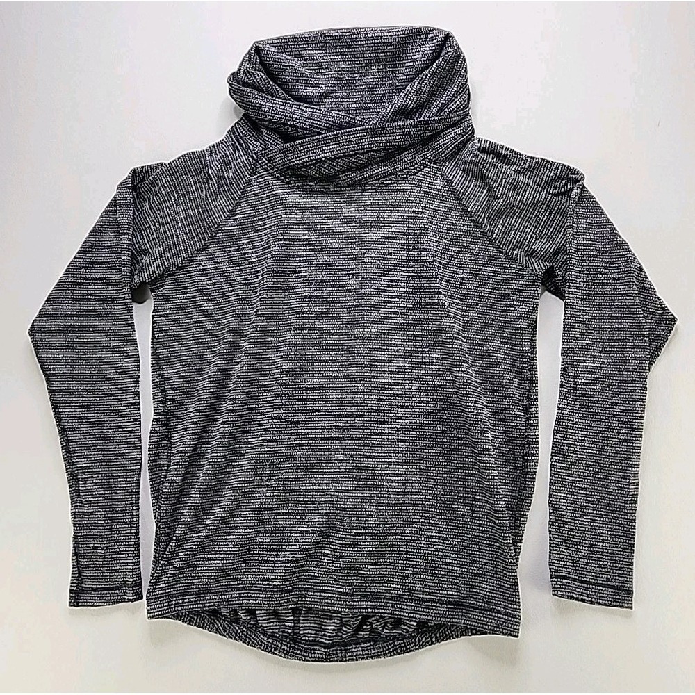 lululemon athletica Women's Gray Striped Cowl Neck Pullover